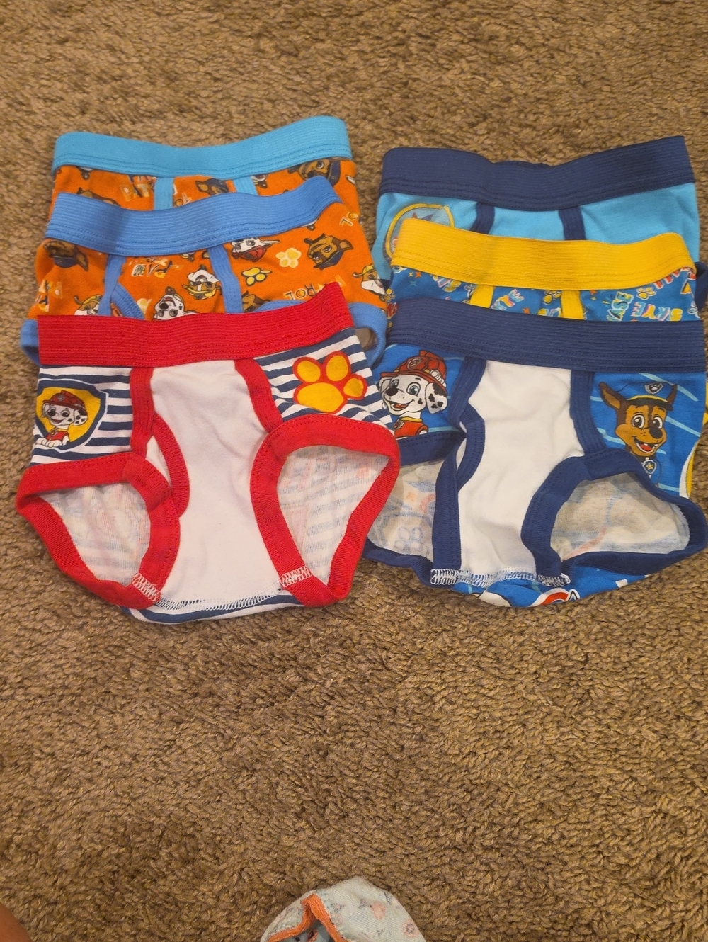 Paw Patrol Boys Briefs Set - Red, Blue, Yellow, Orange, White